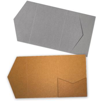 Muster Pocketfold-Karte in DIN B6 (je 1x mit unterer u. seitlicher Tasche)