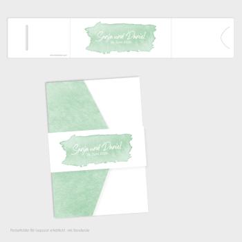 Banderole "Watercolor-Brush | Pistazie" zu B6 Pocketfold