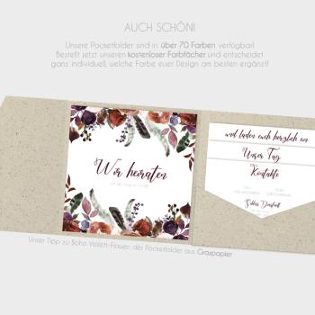 Preview: Einlegekarte "Boho Violett-Flower" 13x11