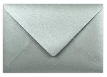 Briefumschläge - Briefhüllen in metallic-platin, DIN A5 125g/m² oF, Nassklebung