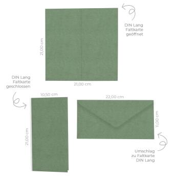 Preview: Faltkarte DIN Lang mit Briefumschlag in kraft salbei