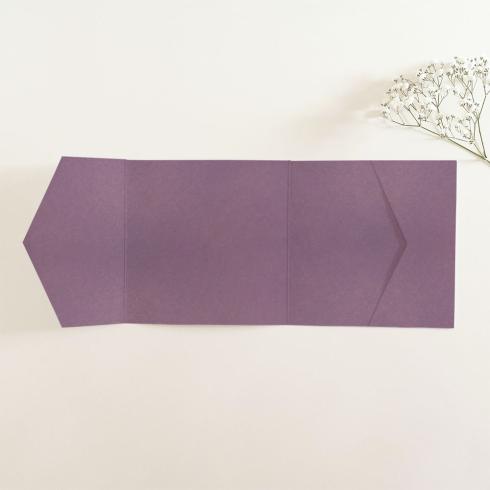 Pocketfold-Karte Quer-Format quadratisch (15x15) Recycling-Karton "Kraft Purple" Basic Line