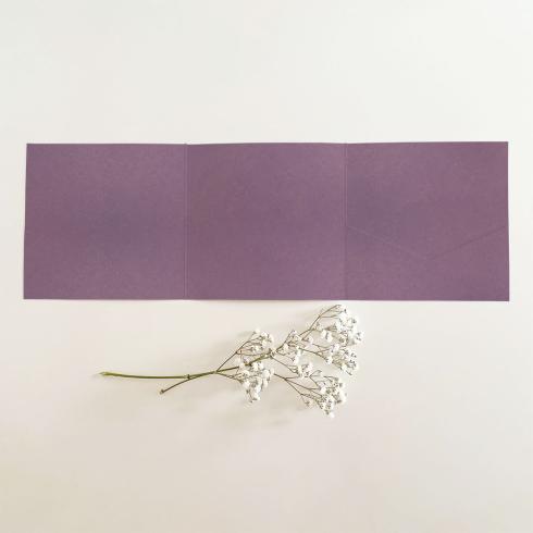 Trippel-Pocketfold-Karte quadratisch (15x15) Recycling-Karton "Kraft Purple" Basic Line