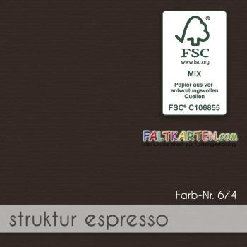 Karte - Einlegekarte DIN A5 210g/m² in struktur espresso
