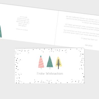 Geschäftliche Weihnachtskarte "Weihnachten Pastell" DIN Lang Klappkarte 