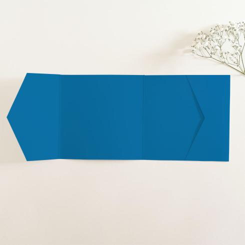 Pocketfold-Karte Quer-Format quadratisch (15x15) Premium-Karton "Pazifikblau" Basic Line
