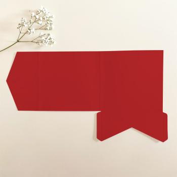 Preview: Pocketfold-Karte Quadrat (15x15) Premium-Karton "Rot" Exklusiv Line
