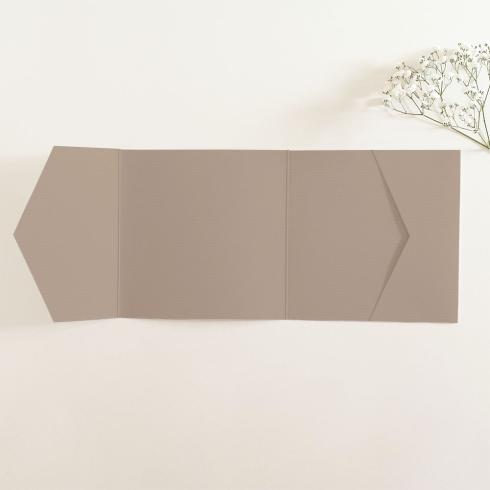 Pocketfold-Karte Quer-Format quadratisch (15x15) Struktur-Karton "Struktur Taupegrau" Basic Line