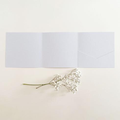 Trippel-Pocketfold-Karte quadratisch (15x15) Struktur-Karton "Silbergrau" Basic Line