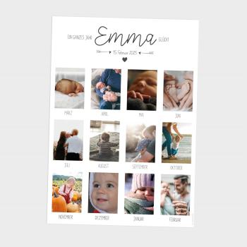 Preview: Geburtstagsposter "Fotostrecke" | Geschenk 1. Geburtstag | Meilensteintafel | Einschulung | Personalisiertes Geschenk