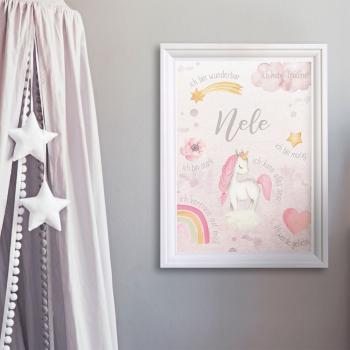Preview: Affirmationsposter "Baby Unicorn" | Affirmation | Einschulung | Geschenk 1. Geburtstag |  | Kinderzimmerdeko