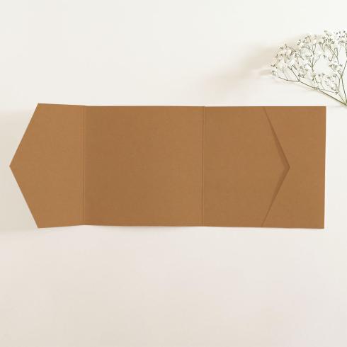 Pocketfold-Karte Quer-Format quadratisch (15x15) Recycling-Karton "Kraft Braun" Basic Line