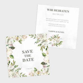 Save the Date "Antique White" Quadrat 15x15