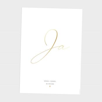 Preview: Metallicposter "Ja" | Goldposter | Familienposter | Personalisiertes Poster | Wanddeko