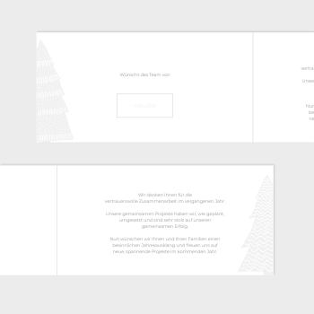 Preview: Geschäftliche Weihnachtskarte "Winter White"  DIN Lang Klappkarte Kraft