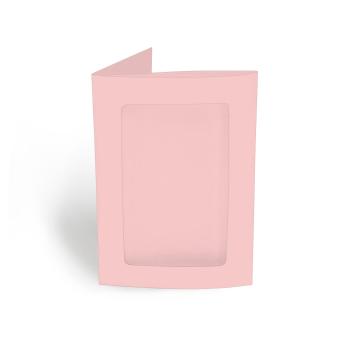 Passepartoutkarte rechteck 3-Fach DIN B6 in babypink