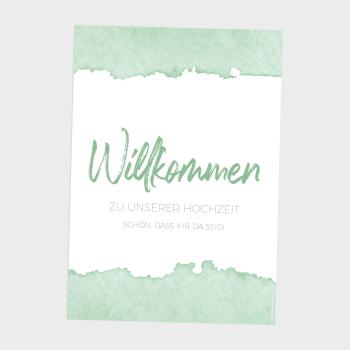Preview: Willkommensschild "Watercolor-Brush | Pistazie"