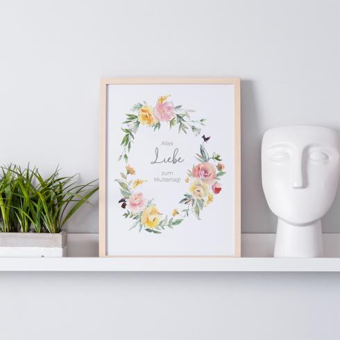 Spruchposter "Hello Spring" | Geschenkidee | Personalisiert  | Muttertag | Wanddeko