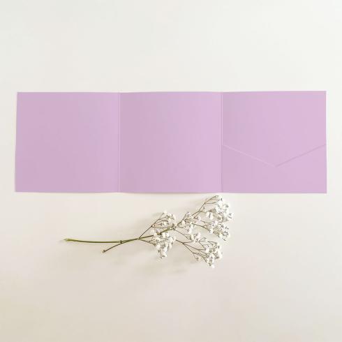 Trippel-Pocketfold-Karte quadratisch (15x15) Premium-Karton "Lavendel" Basic Line