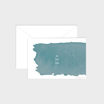 Preview: Einladung "Watercolor-Brush | Petrol" DIN B6 Klappkarte