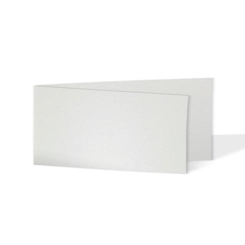 Faltkarte DIN Lang quer 300g/m² in metallic-polarweiss