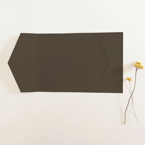 Pocketfold-Karte B6 seitlich Struktur-Karton "Struktur Espresso" Basic Line