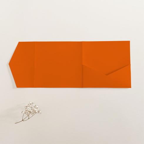 Pocketfold-Karte Quadrat (15x15) Premium-Karton "Orange" Exklusiv Line