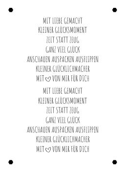 Preview: Kulricke Designpapier - "Mit Liebe gemacht " Label Papier A7