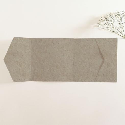 Pocketfold-Karte Quer-Format quadratisch (15x15) Recycling-Karton "Kraft Silphie" Basic Line