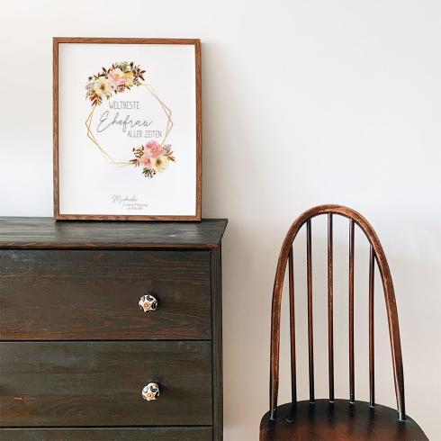 Preview: Spruchposter "weltbeste Ehefrau" | Geschenkidee | Personalisiert  | individuelles Bild | Wanddeko