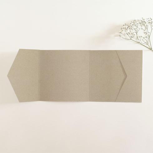 Pocketfold-Karte Quer-Format quadratisch (15x15) Recycling-Karton "Kraft Grau" Basic Line