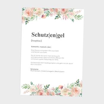Preview: Definitionsposter "Schutzengel 2" | Geschenkidee | Personalisiert  | individuelles Bild | Wörterbuch