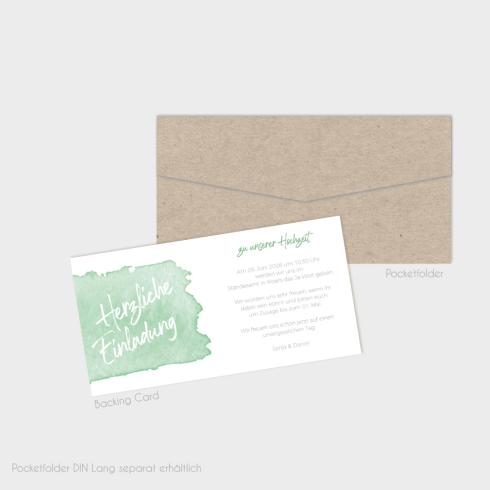 Preview: Backing-Card "Watercolor-Brush | Pistazie" 19,5x10