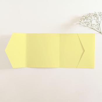 Pocketfold-Karte Quer-Format quadratisch (15x15) Premium-Karton "Gelb" Basic Line
