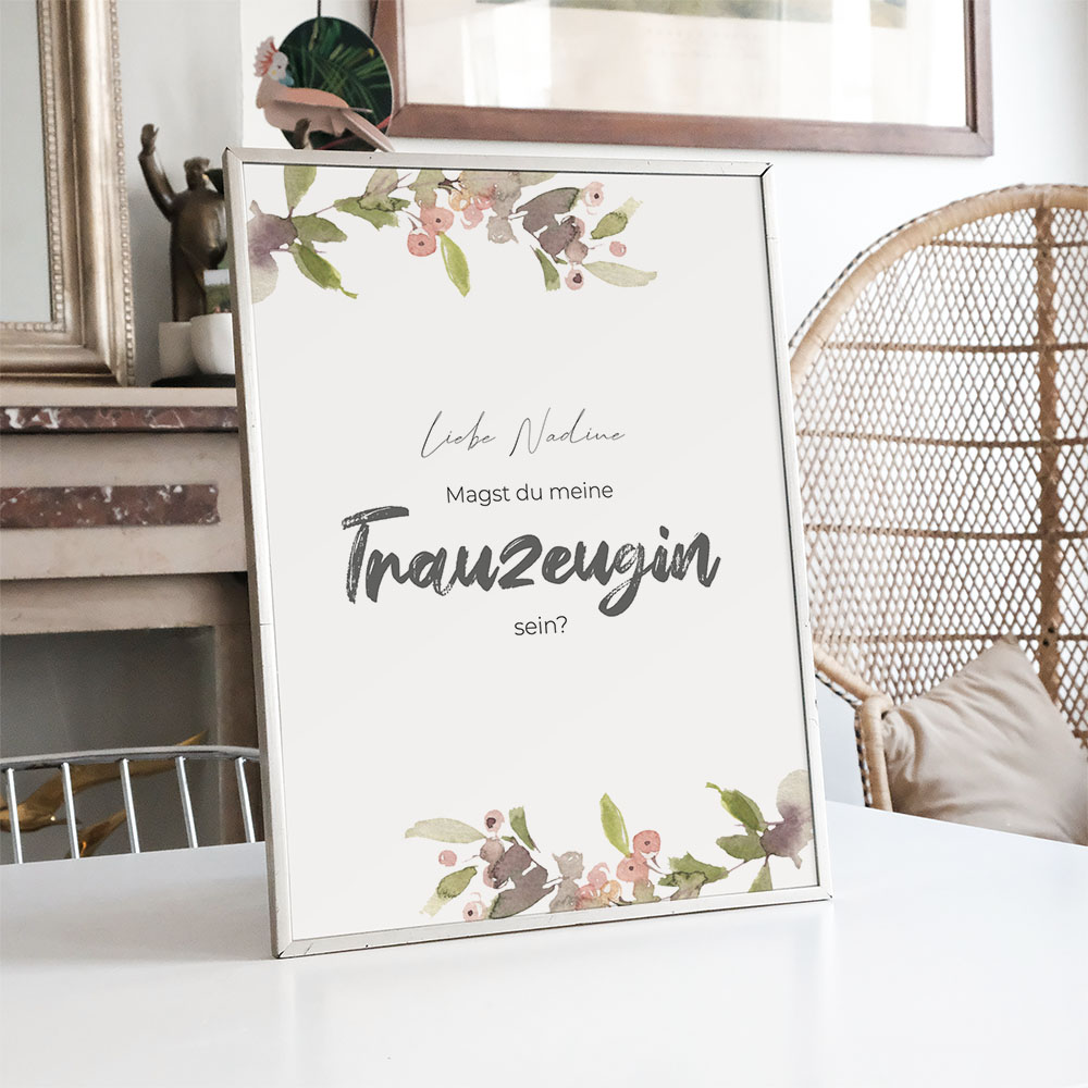 Spruchposter "Trauzeugin" Geschenkidee Personalisiert