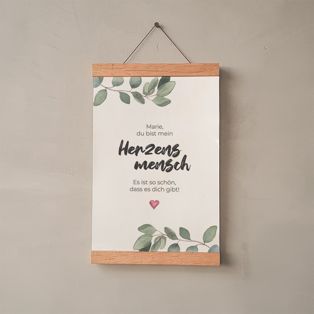 Spruchposter "Herzensmensch" Geschenkidee Personalisiert
