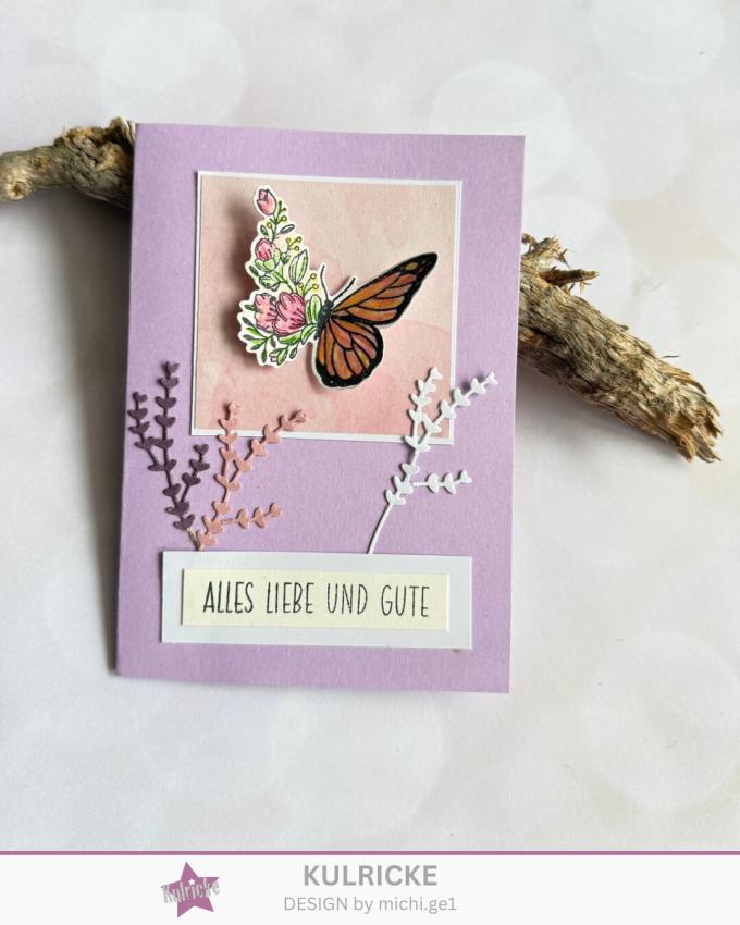 Kulricke Stempelset "Schmetterlingsgarten" A7 Clear Stamp