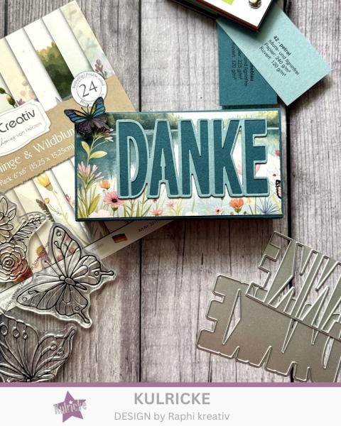 Kulricke Stanzschablone "Danke Insert mit Aufleger" Craft Die