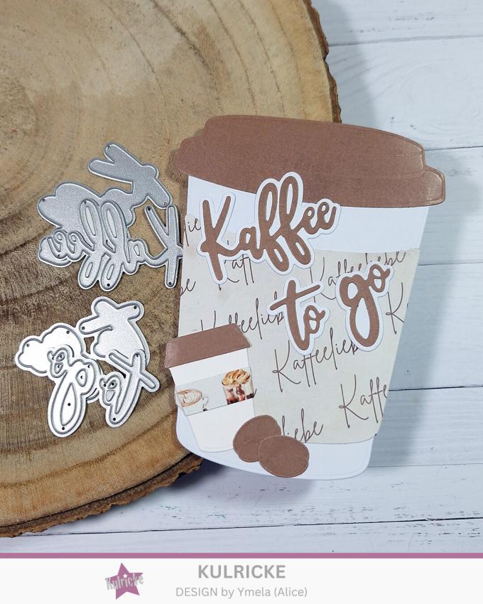 Kulricke Bundle " Kaffee, Kakao, Tee To-Go " Inkl. 3 Stanzen-Sets + Designpapier