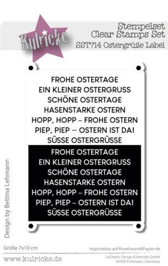 Kulricke Stempelset "Oster Label" +  Stanzschablone "Text Label"