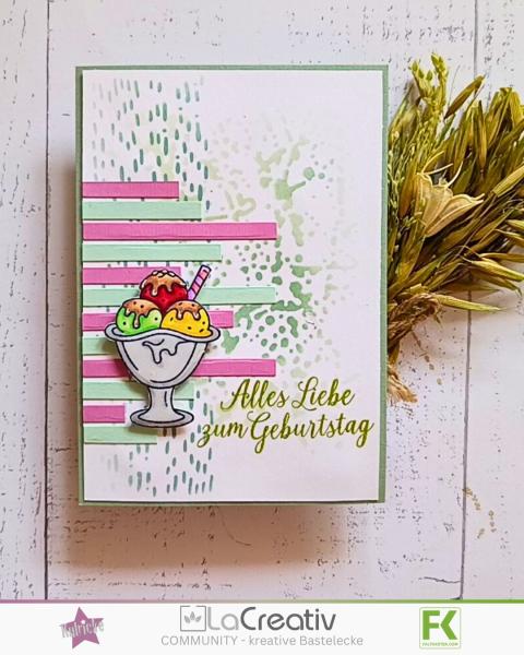 Kulricke Stempel "Eiscremezeit" 10x10cm Clear Stamp