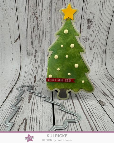 Kulricke Stanzschablone "Weihnachtsbaum Frohe Weihnachten" Craft Die 
