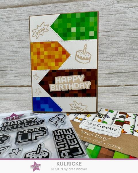 LaCreativ - Designpapier "Pixel Party" Paper Pack 6x6" - 24 Bogen