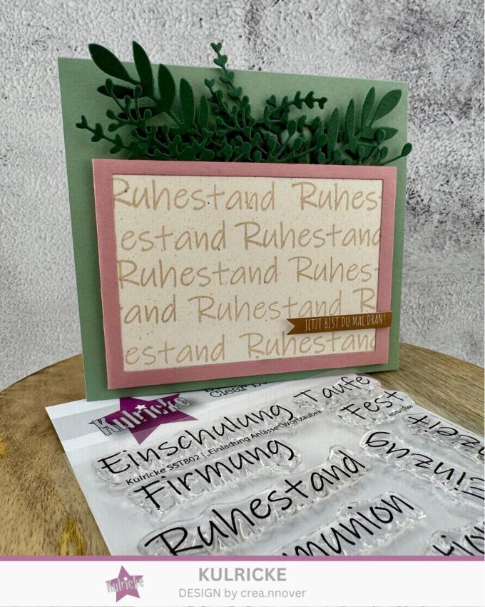Kulricke Stempel "Einladung Anlässe Wortzauber" 10x10cm Clear Stamp