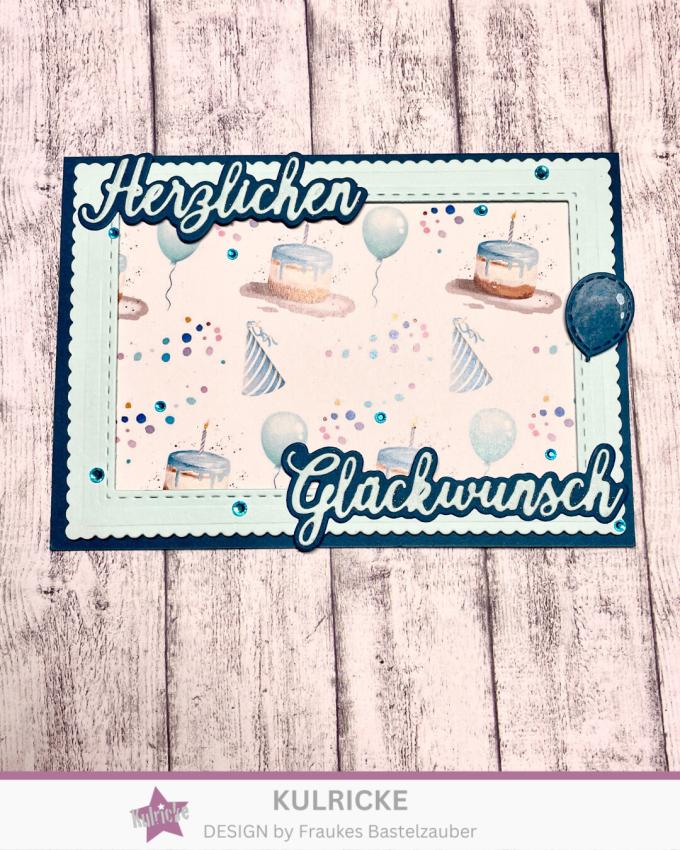 Kulricke Stanzschablone "Herzlichen Glückwunsch mit Schatten" Craft Die 