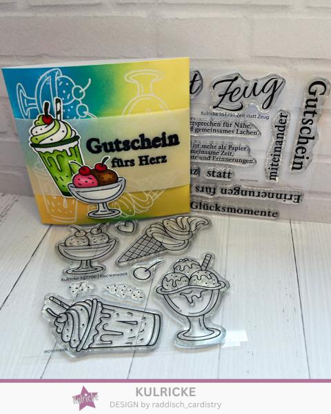 Kulricke Stempel "Eiscremezeit" 10x10cm Clear Stamp