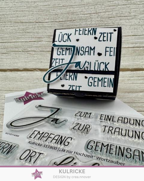Kulricke Stempel "Ja zur Hochzeit Wortzauber" 10x10cm Clear Stamp