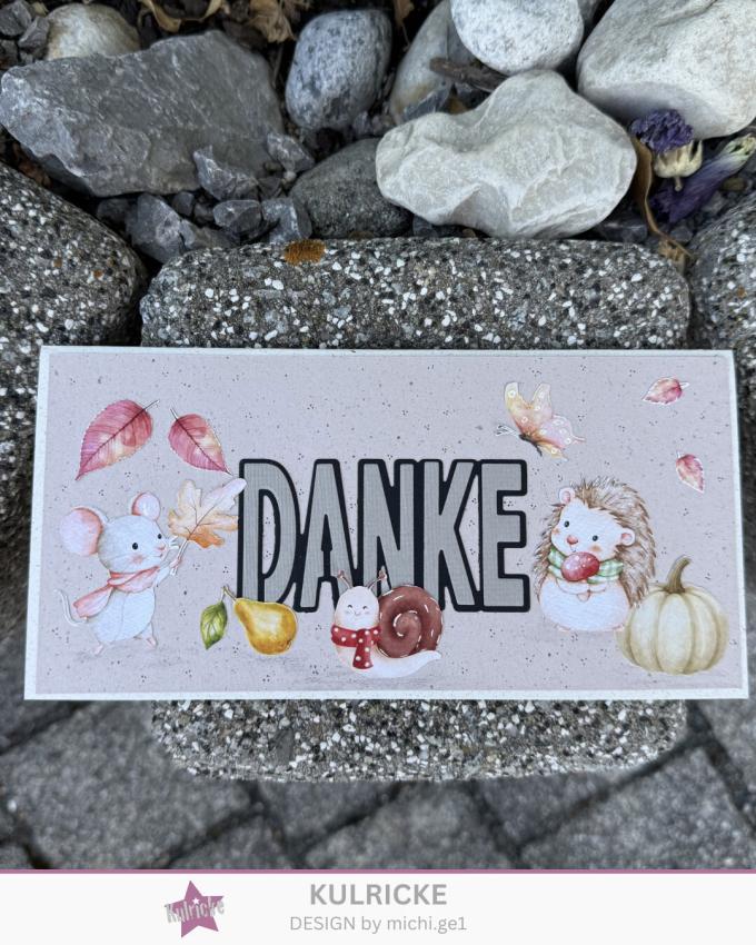 Kulricke Stanzschablone "Danke Insert mit Aufleger" Craft Die