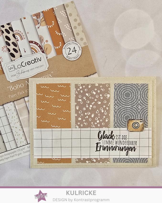 LaCreativ - Designpapier "Boho Mustermix" Paper Pack 6x6" - 24 Bogen