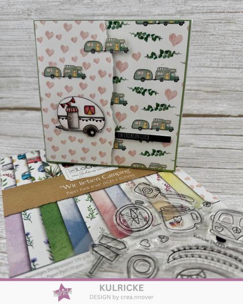 LaCreativ - Designpapier "Wir lieben Camping" Paper Pack 6x6" - 24 Bogen